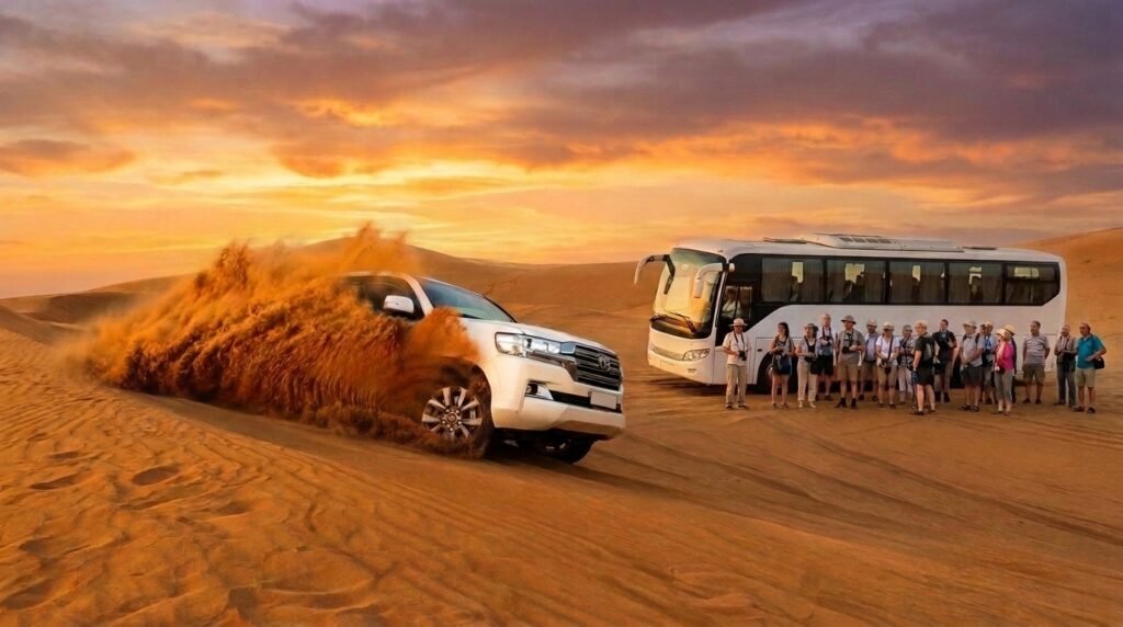 Evening Desert Safari Dubai with bus pickup from Dubai and Sharjah
